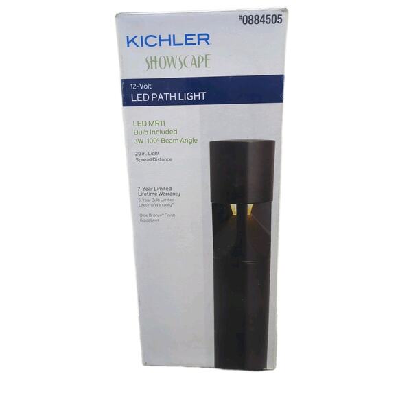 NEW Kichler Showscape 12 Volt LED path light bronze finish glass lens outdoors - Picture 1 of 8